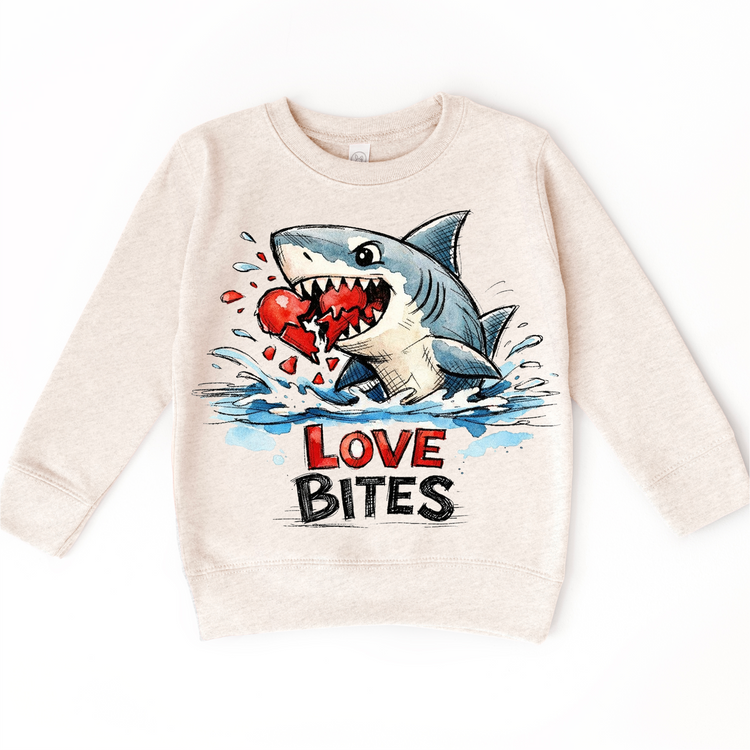 Love Bites Shark Attack Valeintine's Day Shirt -  Great White Valeintine Tee