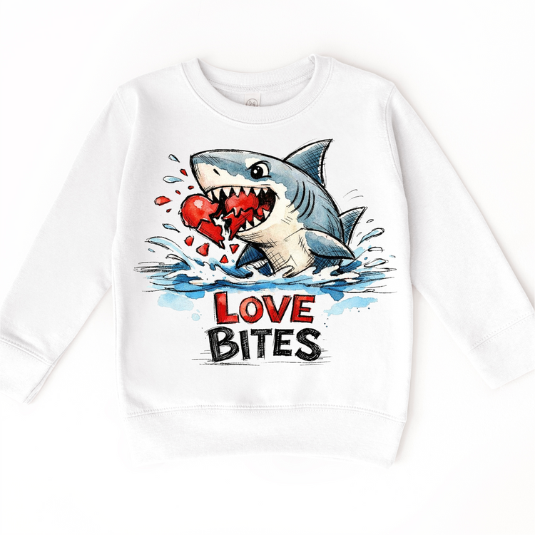 Love Bites Shark Attack Valeintine's Day Shirt -  Great White Valeintine Tee