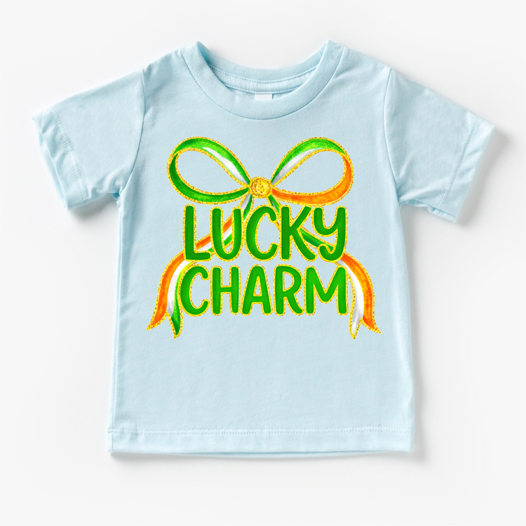 Lucky Charm St. Patrick's Day Ribbon Shirt -  Girls St. Patrick's Day Tee
