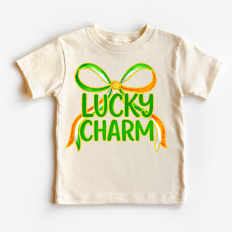 Lucky Charm St. Patrick's Day Ribbon Shirt -  Girls St. Patrick's Day Tee