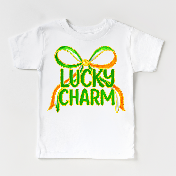 Lucky Charm St. Patrick's Day Ribbon Shirt -  Girls St. Patrick's Day Tee