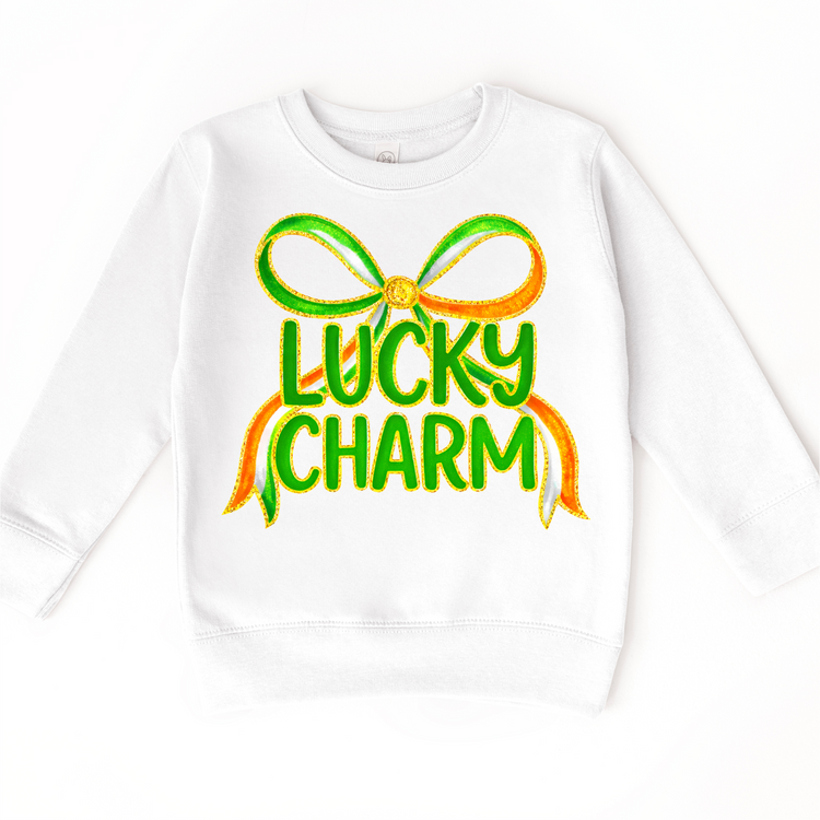 Lucky Charm St. Patrick's Day Ribbon Shirt -  Girls St. Patrick's Day Tee