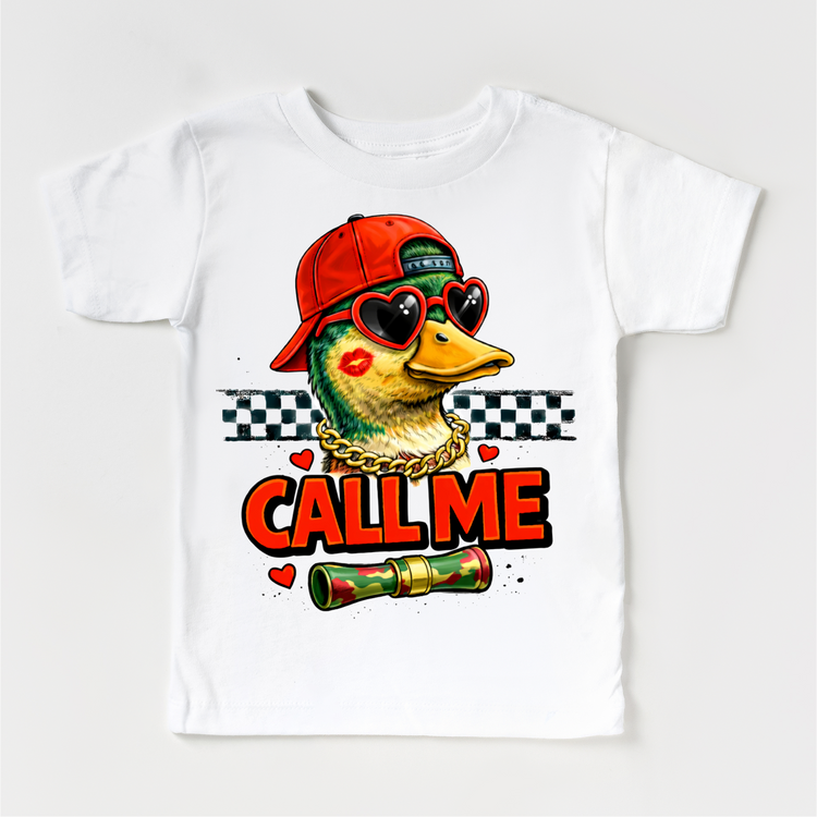 Boys Duck Call Me Valeintine's Day Shirt -  Duck Hunting Valeintine Tee
