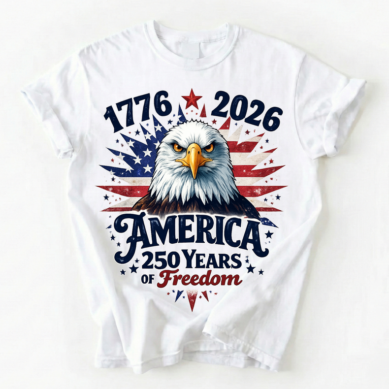 250 Years Of Freedom 4th Of July Unisex T-Shirt - Independence Day 2026 Comfort Colors