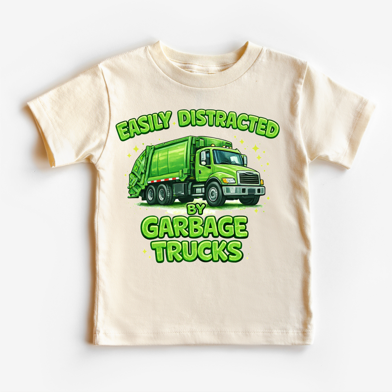 Easily Distracted By Garbage Trucks Shirt -  Trash Truck Tee