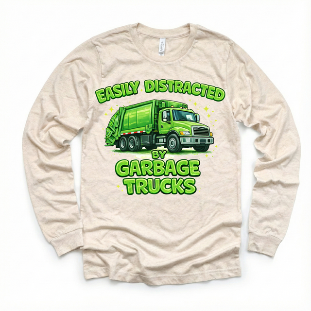 Easily Distracted By Garbage Trucks Shirt -  Trash Truck Tee