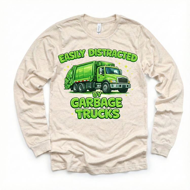 Easily Distracted By Garbage Trucks Shirt -  Trash Truck Tee