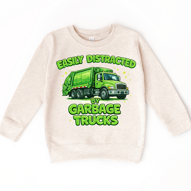 Easily Distracted By Garbage Trucks Shirt -  Trash Truck Tee