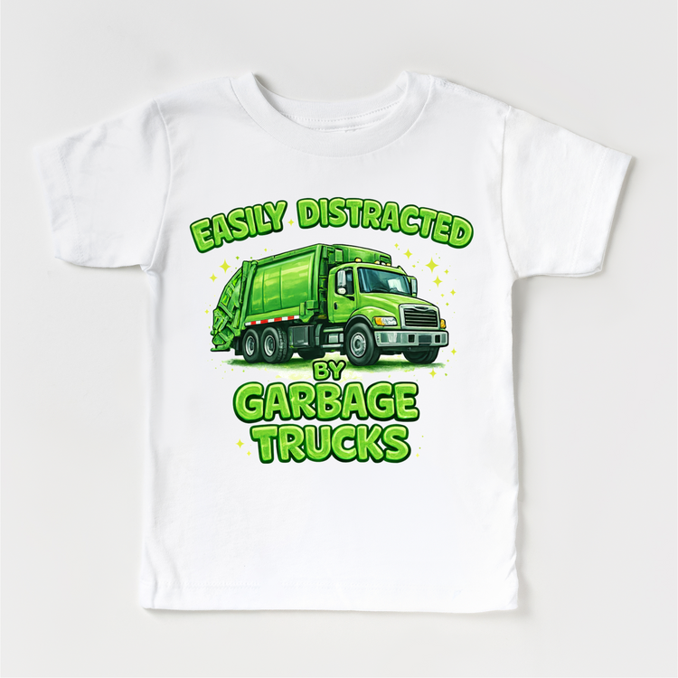 Easily Distracted By Garbage Trucks Shirt -  Trash Truck Tee