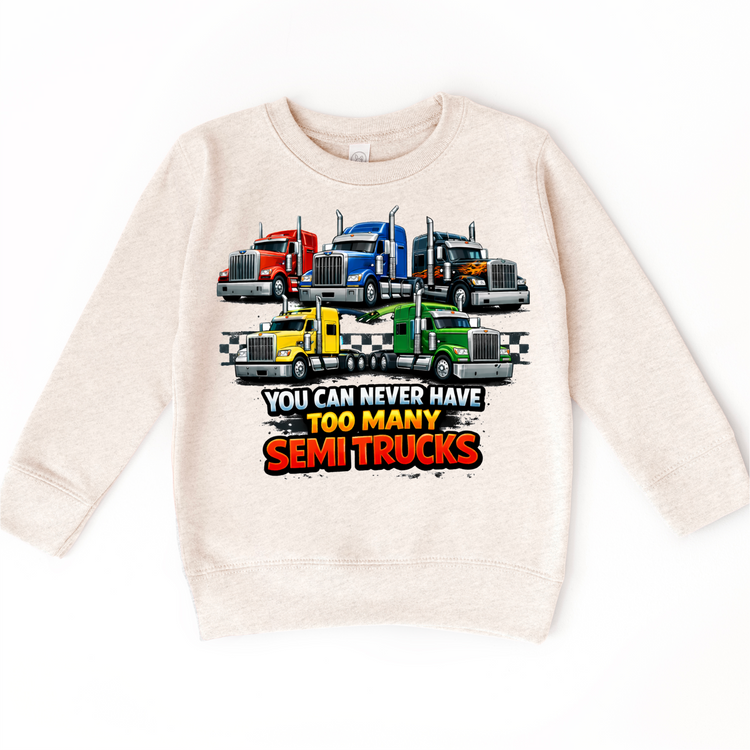 You Can Never Have Too Many Semi Trucks Shirt - Kids Big Rig Trucking Tee