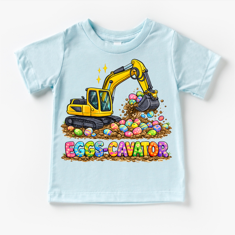 Eggs Cavator Excavator Easter Shirt - Kids Easter Egg Tee - Madi Moosh Boutique