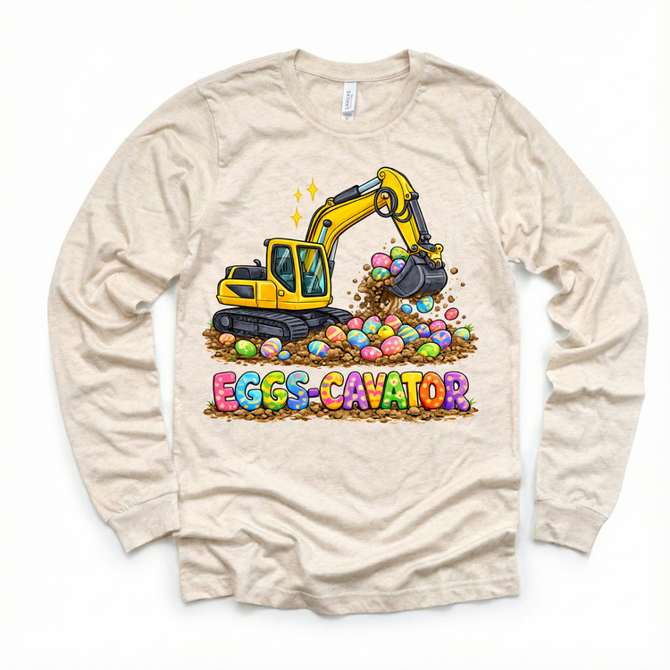 Eggs Cavator Excavator Easter Shirt - Kids Easter Egg Tee - Madi Moosh Boutique