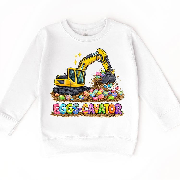 Eggs Cavator Excavator Easter Shirt - Kids Easter Egg Tee - Madi Moosh Boutique