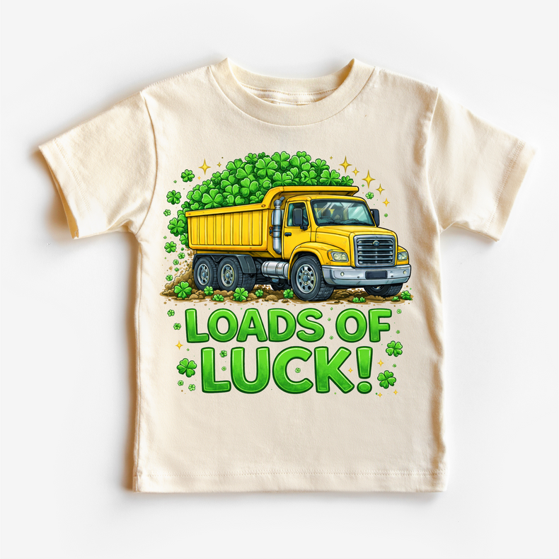 St. Patrick's Day Loads Of Luck Dump Truck Shirt - Boys St. Patrick's Day Tee