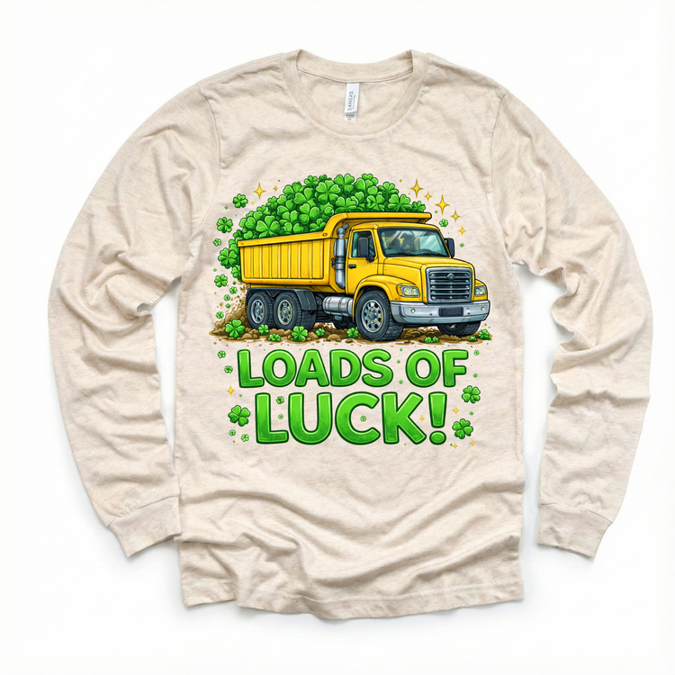 St. Patrick's Day Loads Of Luck Dump Truck Shirt - Boys St. Patrick's Day Tee