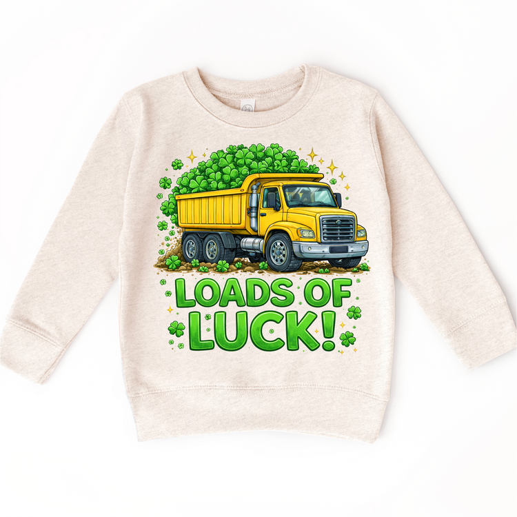 St. Patrick's Day Loads Of Luck Dump Truck Shirt - Boys St. Patrick's Day Tee