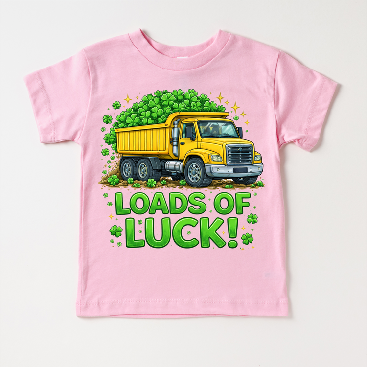 St. Patrick's Day Loads Of Luck Dump Truck Shirt - Boys St. Patrick's Day Tee