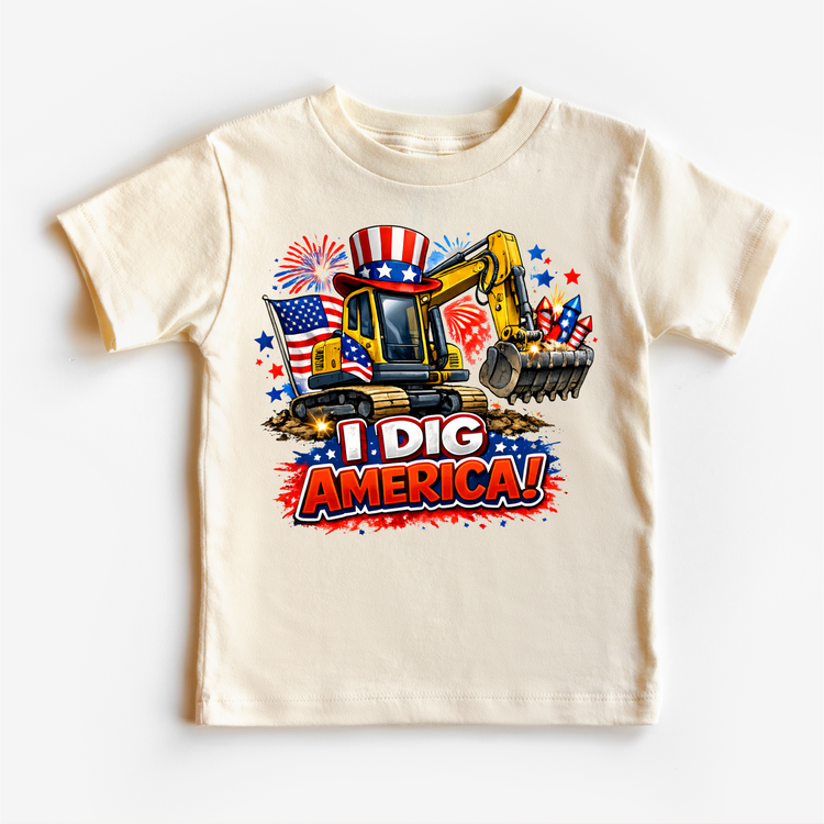 I Dig America Excavator 4th of July Shirt - Independence Day Tee