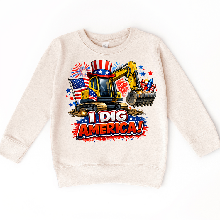 I Dig America Excavator 4th of July Shirt - Independence Day Tee