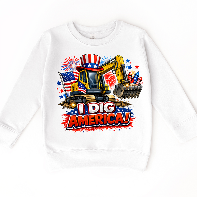 I Dig America Excavator 4th of July Shirt - Independence Day Tee