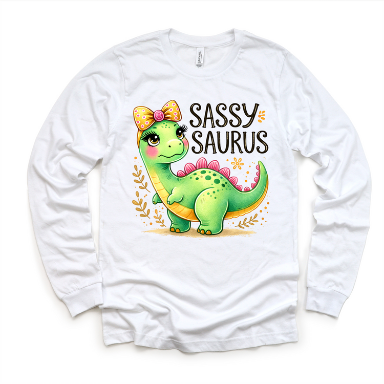 Sassy Saurus Rex Dinosaurs Shirt - Girls Dinosaur Tee