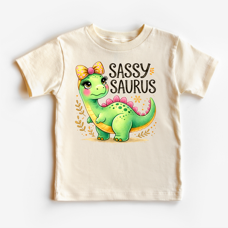 Sassy Saurus Rex Dinosaurs, Girls Dinosaur graphic T-shirt by Madi Moosh