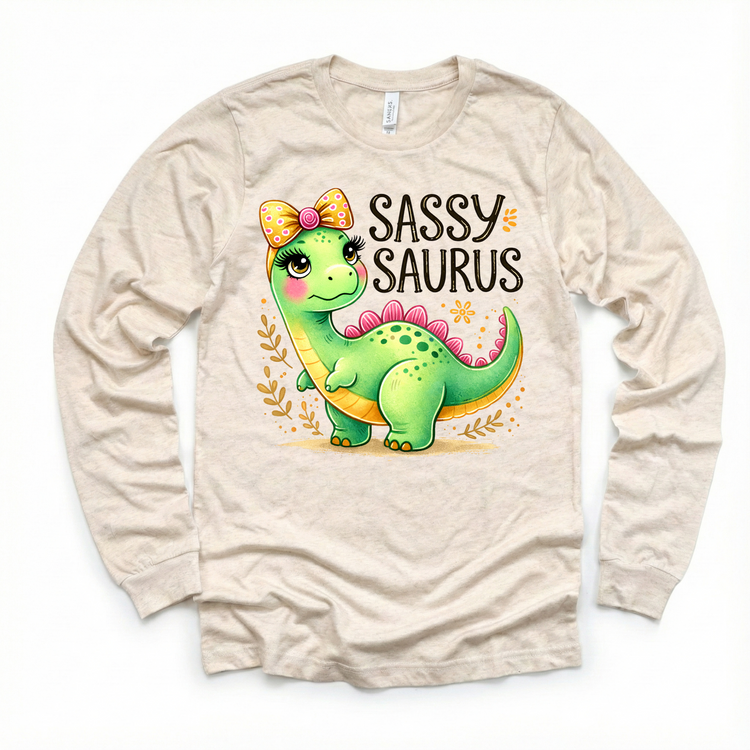 Sassy Saurus Rex Dinosaurs Shirt - Girls Dinosaur Tee