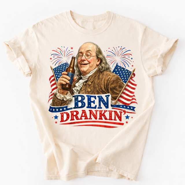 Ben Drankin Adult 4th Of July Unisex T-Shirt - Independence Day Tee Printed On Comfort Colors