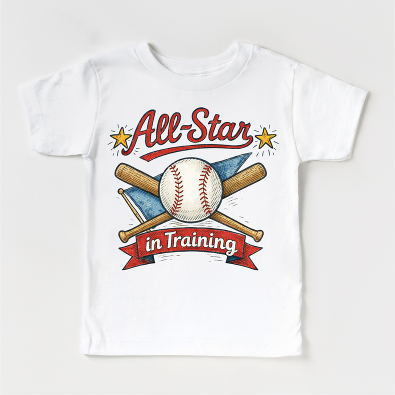 All Star In Training Baseball Shirt - Kids Baseball Tee