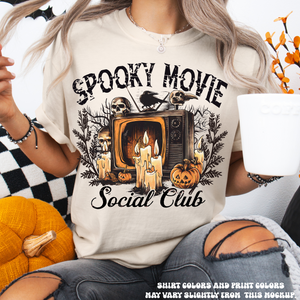 Spooky Movie Social Club Halloween Tee - Printed On Comfort Color