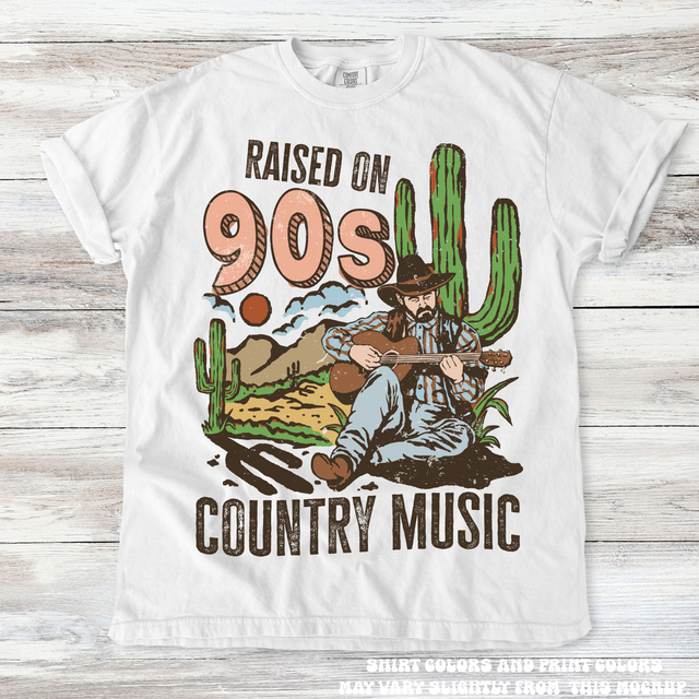 Raised On 90's Country Tee - Printed On Comfort Colors