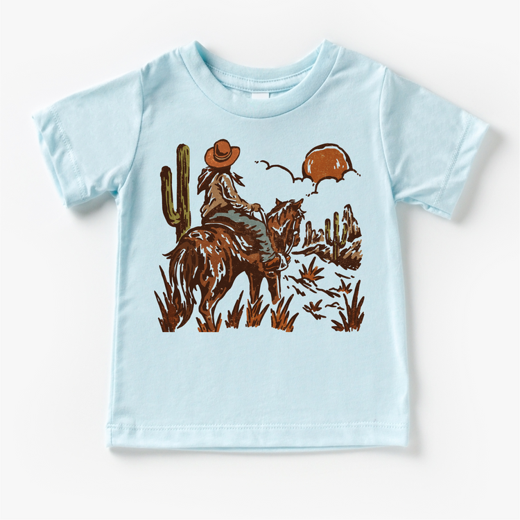 Cowgirl Riding Off In The Sunset Shirt - Girls Western Cowgirl Tee - Madi Moosh Boutique