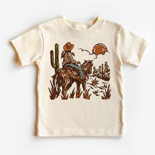 Cowgirl Riding Off In The Sunset Shirt - Girls Western Cowgirl Tee - Madi Moosh Boutique