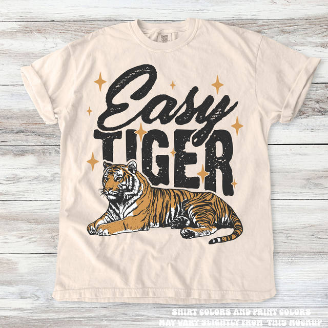 Retro Easy Tiger Shirt - Printed On Comfort Colors