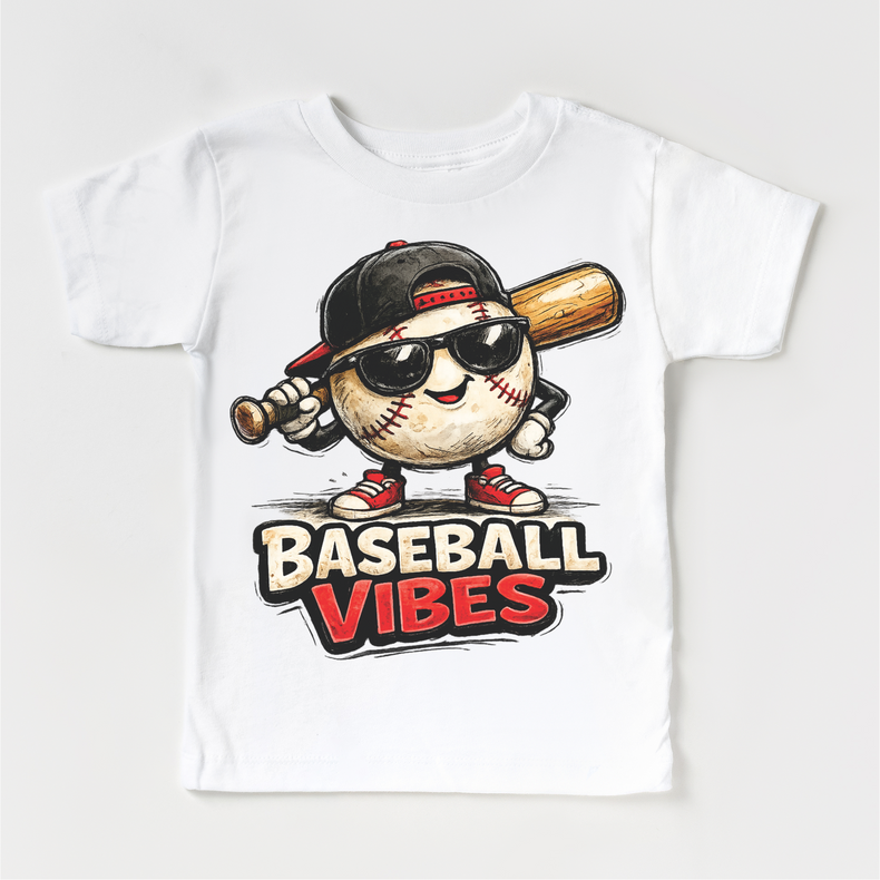 Baseball Vibes Kids Shirt - Boys Baseball Tee