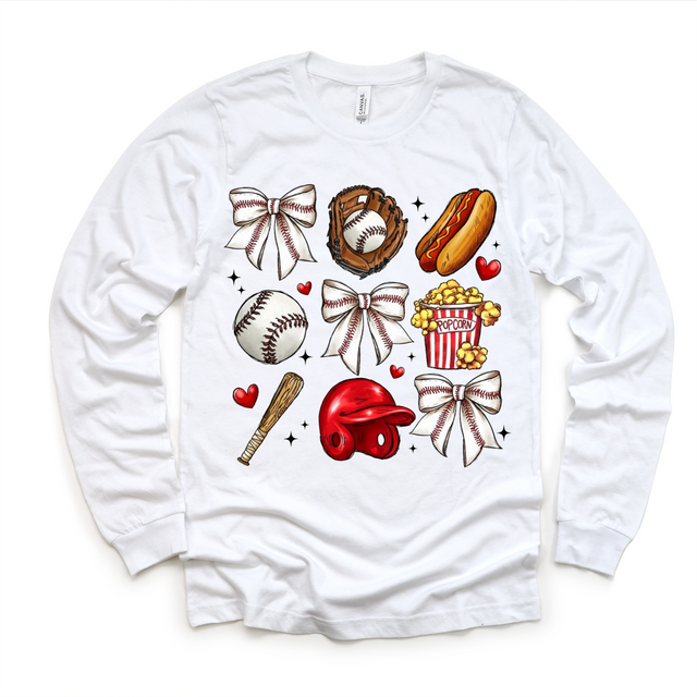 Baseballs And Bows Game Shirt - Girls Baseball Tee