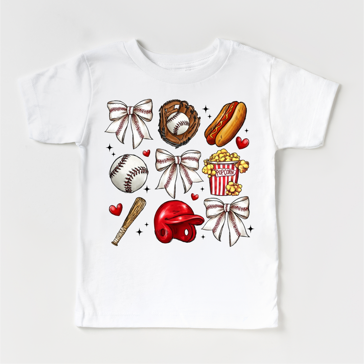 Baseballs And Bows Game Shirt - Girls Baseball Tee