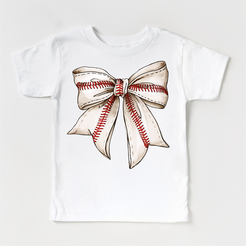 Baseball Bow T-Shirt - Girls Baseball Tee