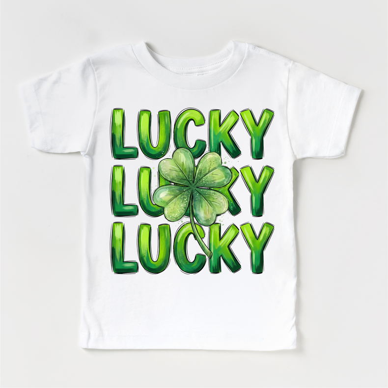 Lucky 4 Leaf Clover St. Patrick's Day Shirt - Girls Irish Tee - Madi Moosh Boutique