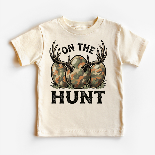 On The Hunt Easter Egg Hunting Shirt - Camo Easter Egg Tee - Madi Moosh Boutique
