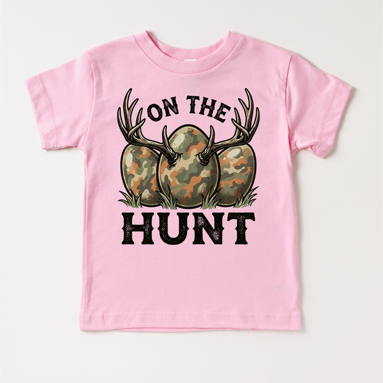 On The Hunt Easter Egg Hunting Shirt - Camo Easter Egg Tee - Madi Moosh Boutique