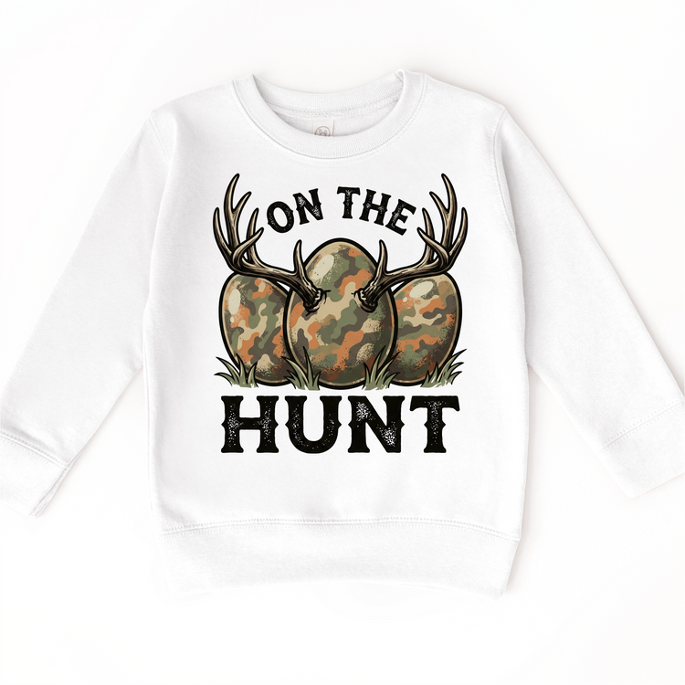 On The Hunt Easter Egg Hunting Shirt - Camo Easter Egg Tee - Madi Moosh Boutique