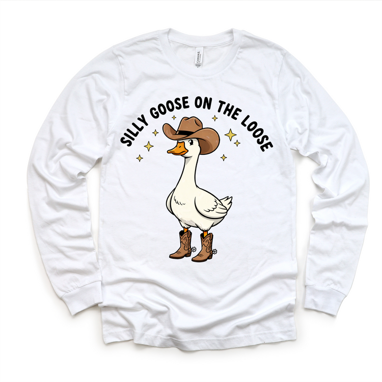Silly Goose On The Loose Cowboy T-Shirt - Cowboy Goose Shirt - Madi Moosh Boutique