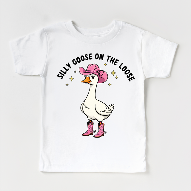 Silly Goose On The Loose Cowgirl T-Shirt - Cowgirl Goose Shirt - Madi Moosh Boutique