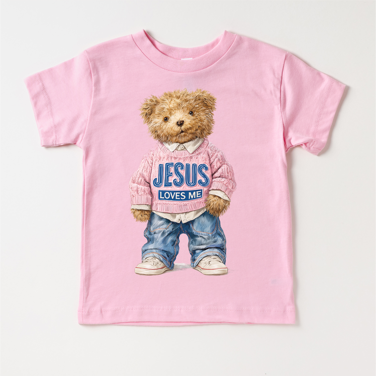 Teddy Bear Jesus Loves Me Shirt - Christian Tee - Madi Moosh Boutique