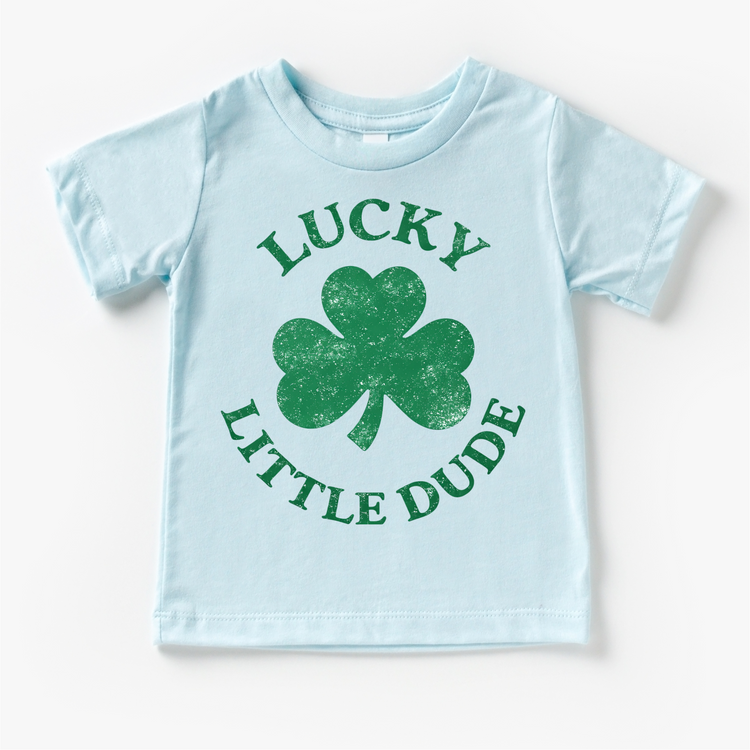 Lucky Little Dude St. Ptrick's Shirt - Kids Lucky shamrock Tee - Madi Moosh Boutique