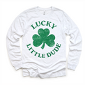 Lucky Little Dude St. Ptrick's Shirt - Kids Lucky shamrock Tee - Madi Moosh Boutique
