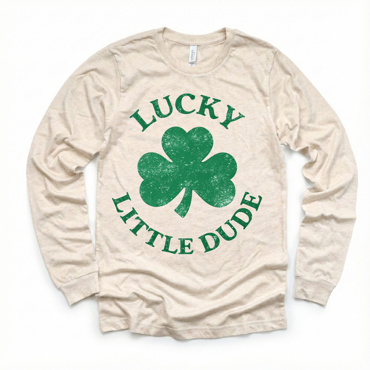 Lucky Little Dude St. Ptrick's Shirt - Kids Lucky shamrock Tee - Madi Moosh Boutique
