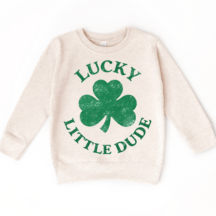 Lucky Little Dude St. Ptrick's Shirt - Kids Lucky shamrock Tee - Madi Moosh Boutique