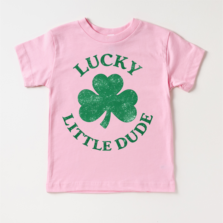 Lucky Little Dude St. Ptrick's Shirt - Kids Lucky shamrock Tee - Madi Moosh Boutique